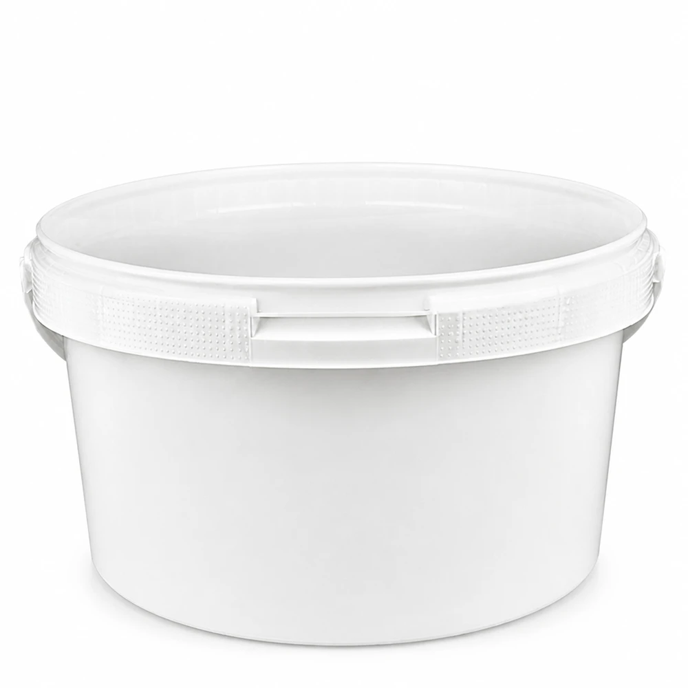 Eimer 3.5L aus weißem Kunststoff Polypropylen ohne Deckel Hochwertiger Verpackungseimer 3,5 Liter weiß aus Polypropylen ohne Deckel stapelbar