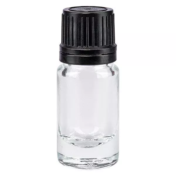 Apothekenflasche klar 5ml Schraubverschluss schwarz Giessring Originalitätsverschluss