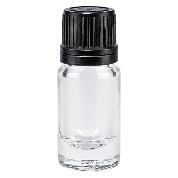 Apothekenflasche klar 5ml Schraubverschluss schwarz Giessring Originalitätsverschluss