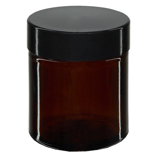 30ml Glastiegel. braun, mit schwarzem Bakelit ApoGlas 30ml Glastiegel. braun, mit schwarzem Bakelit ApoGlas