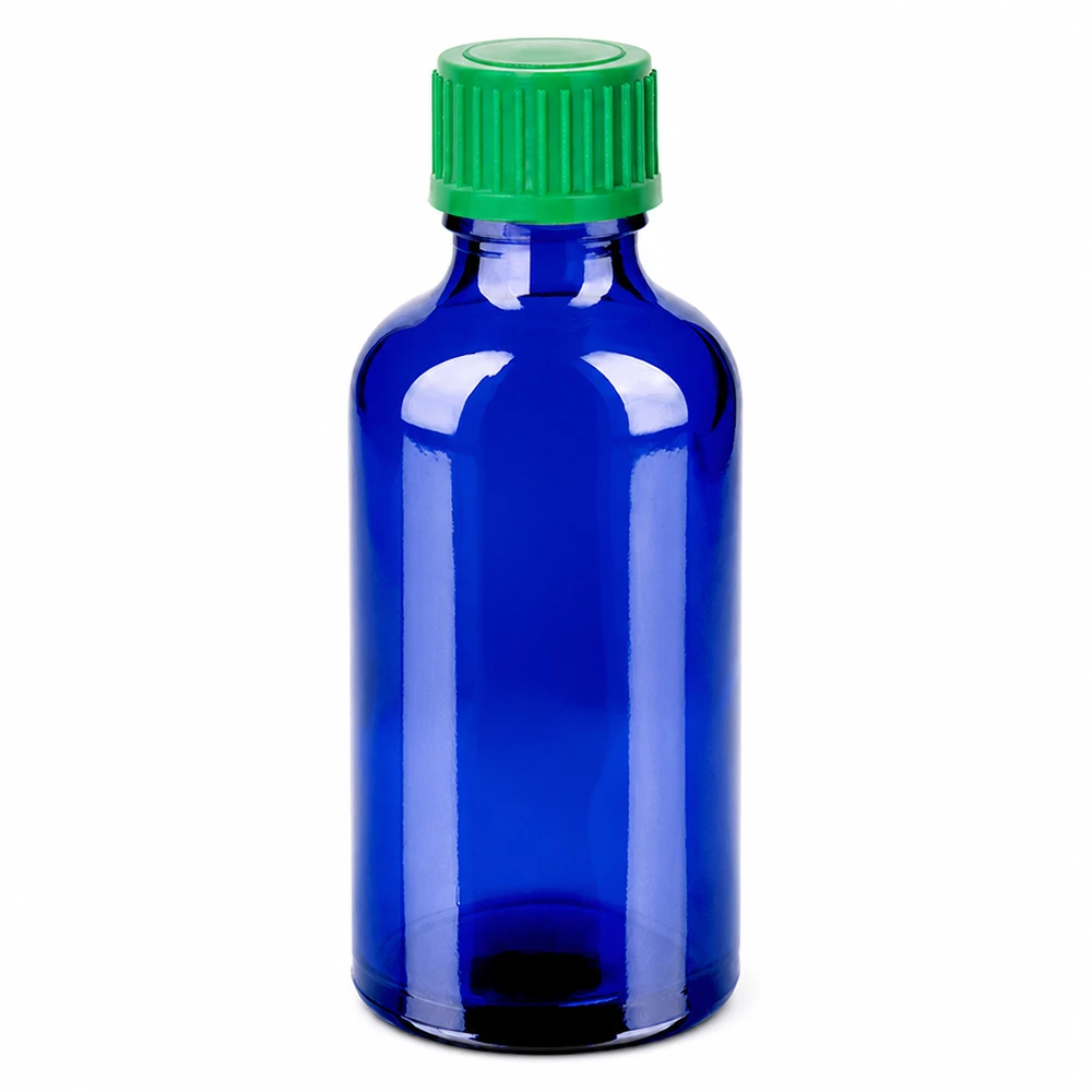 50ml Tropfflasche 0.8mm grün Standardverschluss BlueLine UT18/50 Kompakte Tropfflasche 50ml blau grün für Aromatherapie und Kosmetik