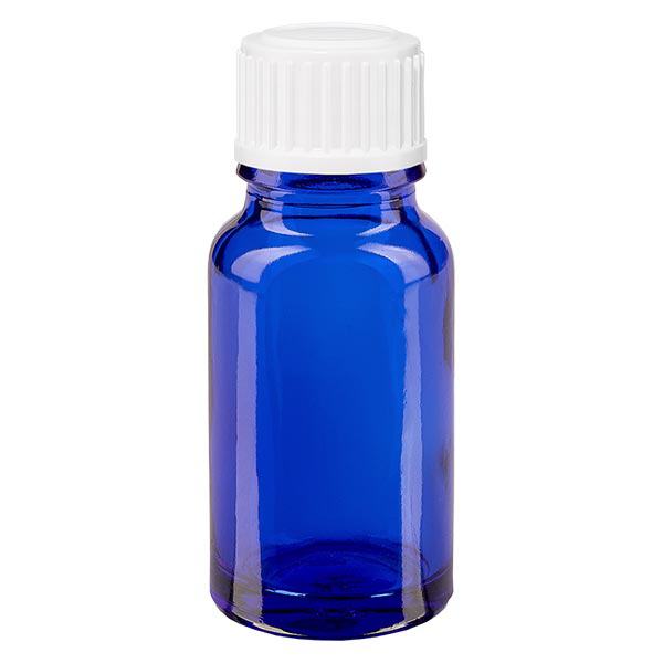 Apothekenflasche blau 10ml Schraubverschluss weiß Standard