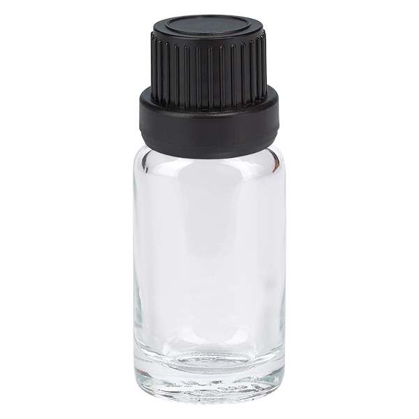 10ml Flasche 11mm Schraubverschluss schwarz Originalitätsverschluss ClearLine UT18/10 10ml Flasche 11mm Schraubverschluss schwarz Originalitätsverschluss ClearLine UT18/10