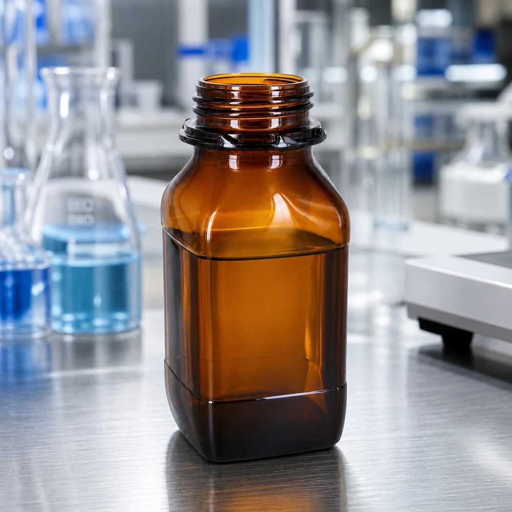 Graduierte 500ml Chemikalienflasche mit lichtschützendem braunem Glas für Laboranwendungen