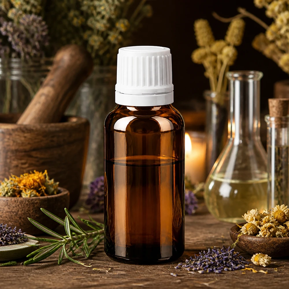 Hochwertige 20ml Braunglas Tropfflasche mit dosierpräzisem 0.7mm Einsatz für homöopathische Tinkturen