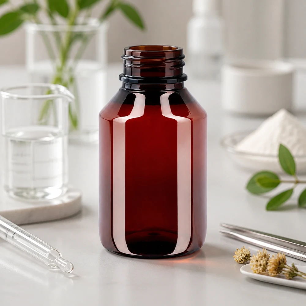 Leichte 50ml PET Flasche mit Originalverschluss für pharmazeutische Abfüllung