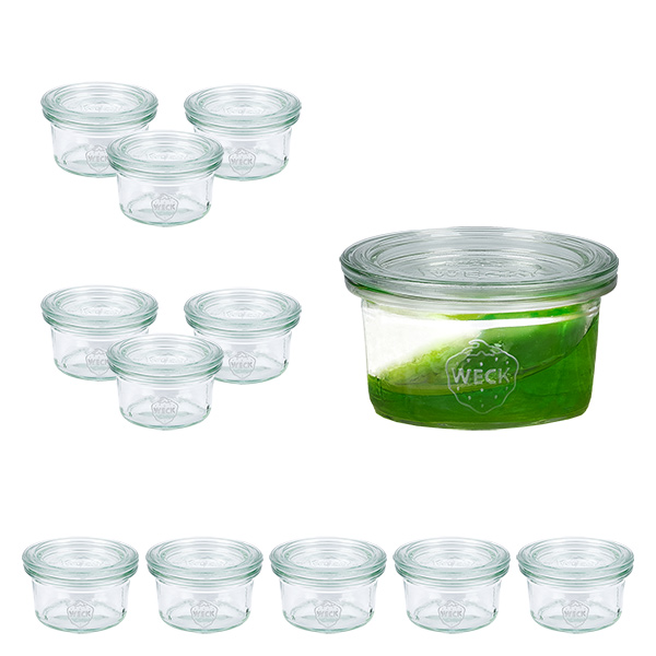 12er Set Weck Gläser 50ml Sturzgläser mit 12 Glasdeckeln 12er Set Weck Gläser 50ml Sturzgläser mit 12 Glasdeckeln