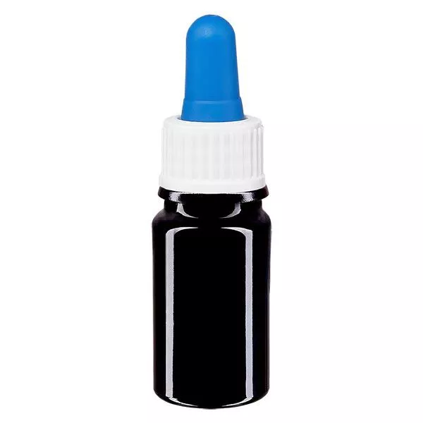 Apothekenflasche violett 5ml Pipette weiß/blau Standard Apothekenflasche violett 5ml Pipette weiß/blau Standard
