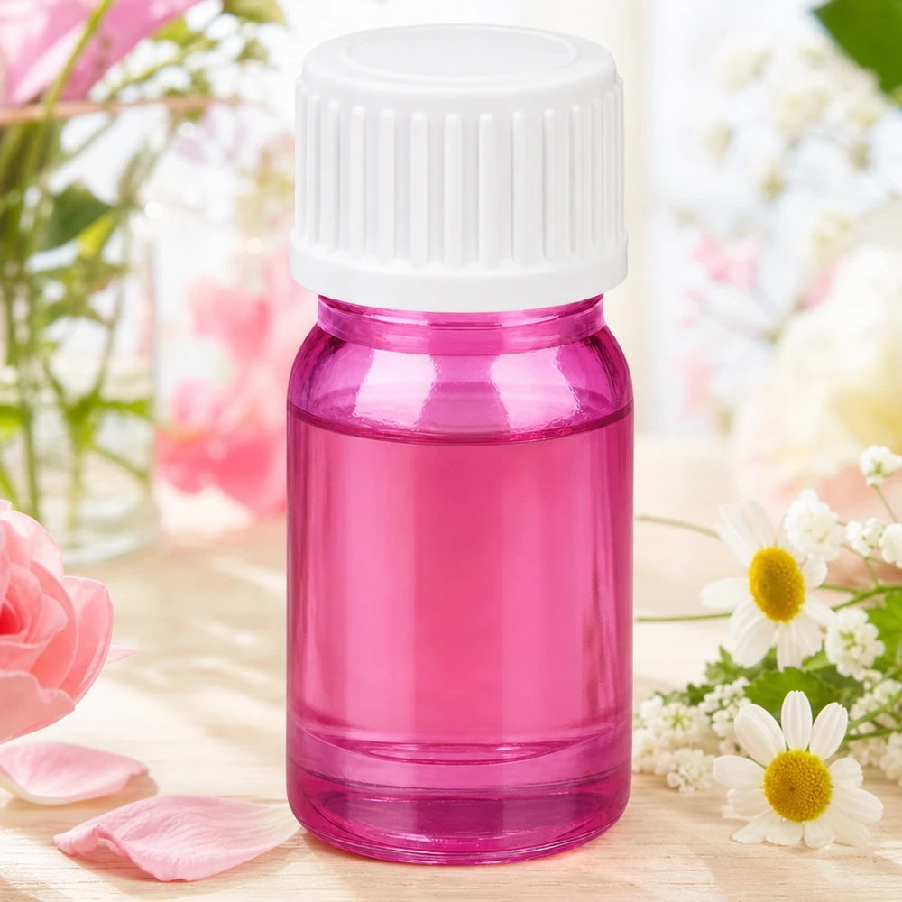 Handliche 5ml Tropfflasche in Purple Design mit weißem Schraubdeckel für DIY Kosmetik