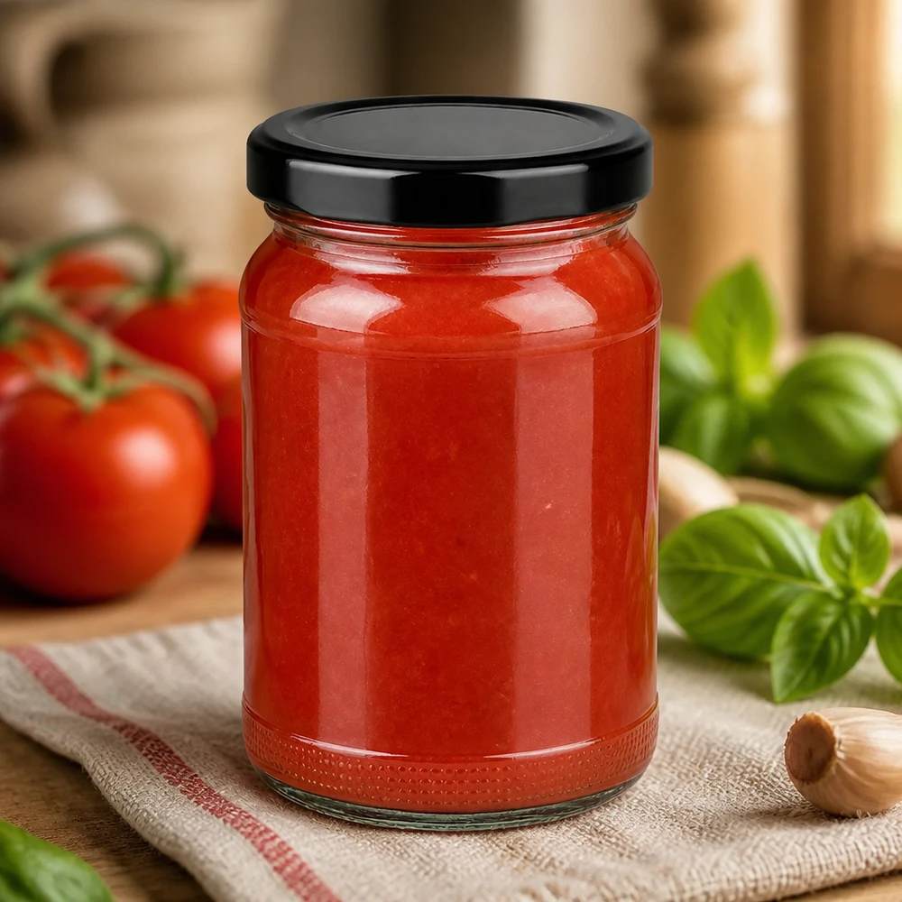 UNiTWIST Rundglas 110ml schwarzer Metalldeckel perfekt für Pesto und Tomatenmark