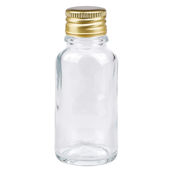 20ml Flasche 11mm Schraubverschluss Alu-Gold Standard ClearLine UT18/20