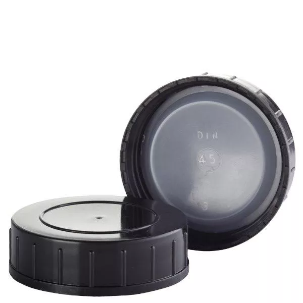 Schraubverschluss schwarz aus PolypropylenN 45mm (DIN 45)
