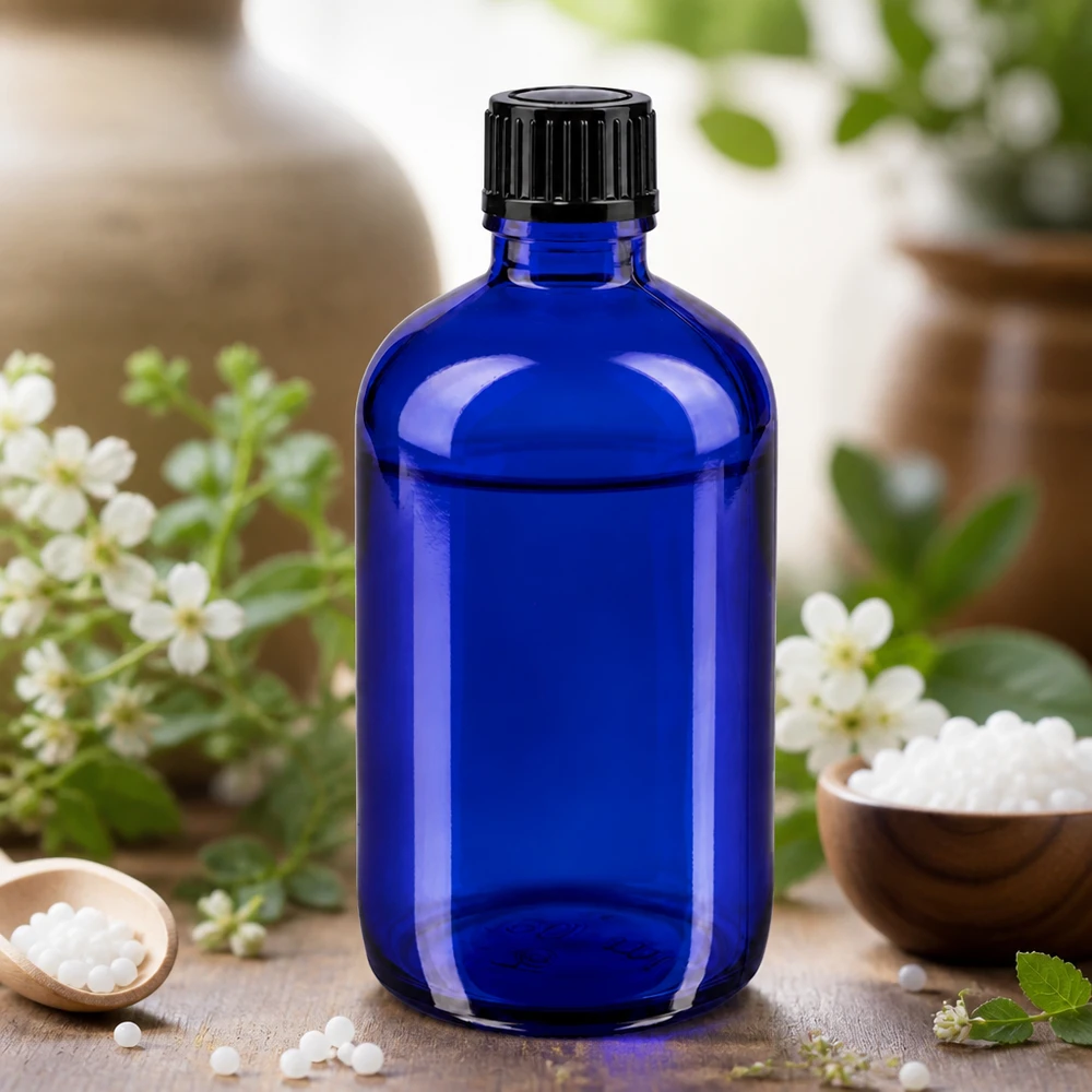 Apothekenflasche blau 100ml Tropfverschluss 1mm schwarz Standard UV-schützende blaue Glasflasche 100ml mit Tropfverschluss für Tinkturen und Naturheilmittel