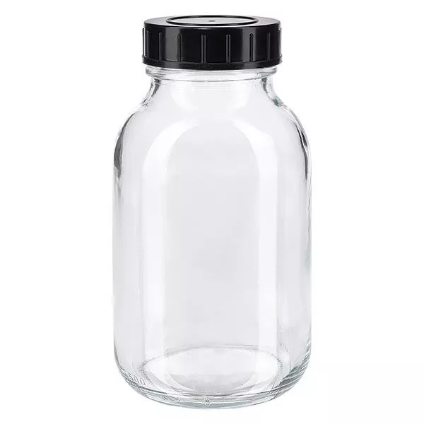 500ml Weithalsflasche Klarglas mit Schraubdeckel
