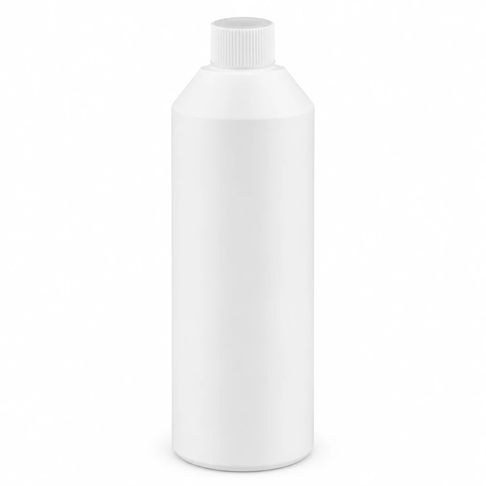 Laborgerechte HDPE Flasche 250ml in Weiß mit auslaufsicherem Schraubdeckel