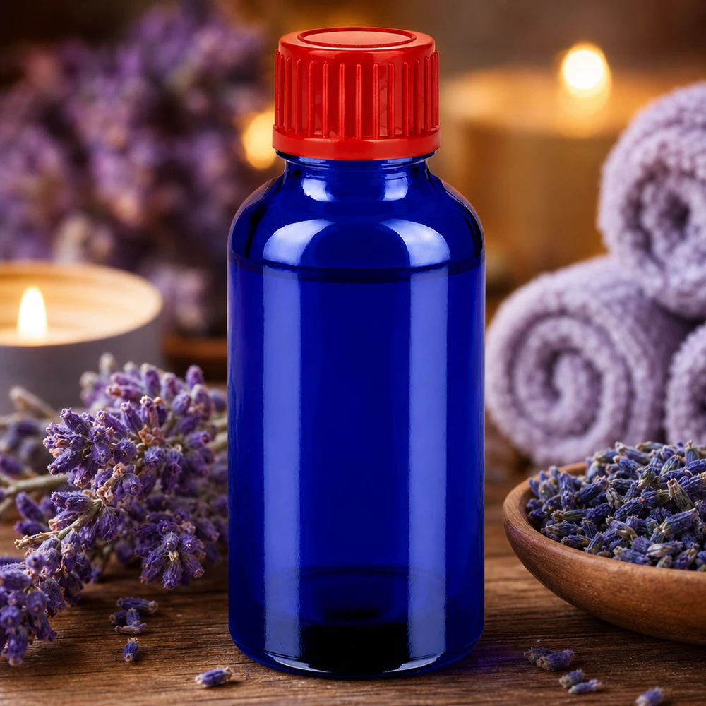 30ml Flasche 11mm Schraubverschluss rot Standard BlueLine UT18/30 Elegante 30ml Glasflasche in Kobaltblau mit ergonomischem Design für den täglichen Gebrauch