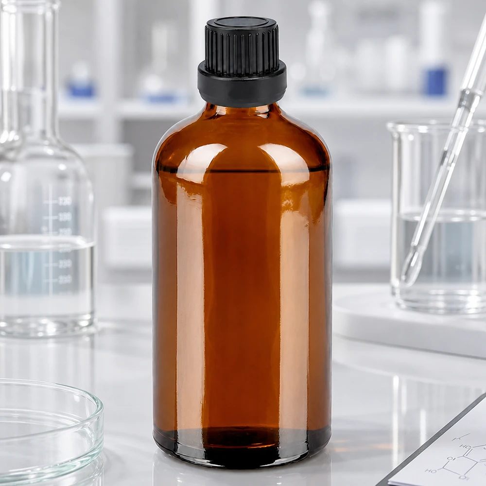 100ml Tropfflasche 2mm schwarz Originalitätsverschluss BrownLine UT18/100 Nachfüllbare Braunglasflasche 100ml mit langlebigem schwarzem Verschluss für nachhaltige Verwendung