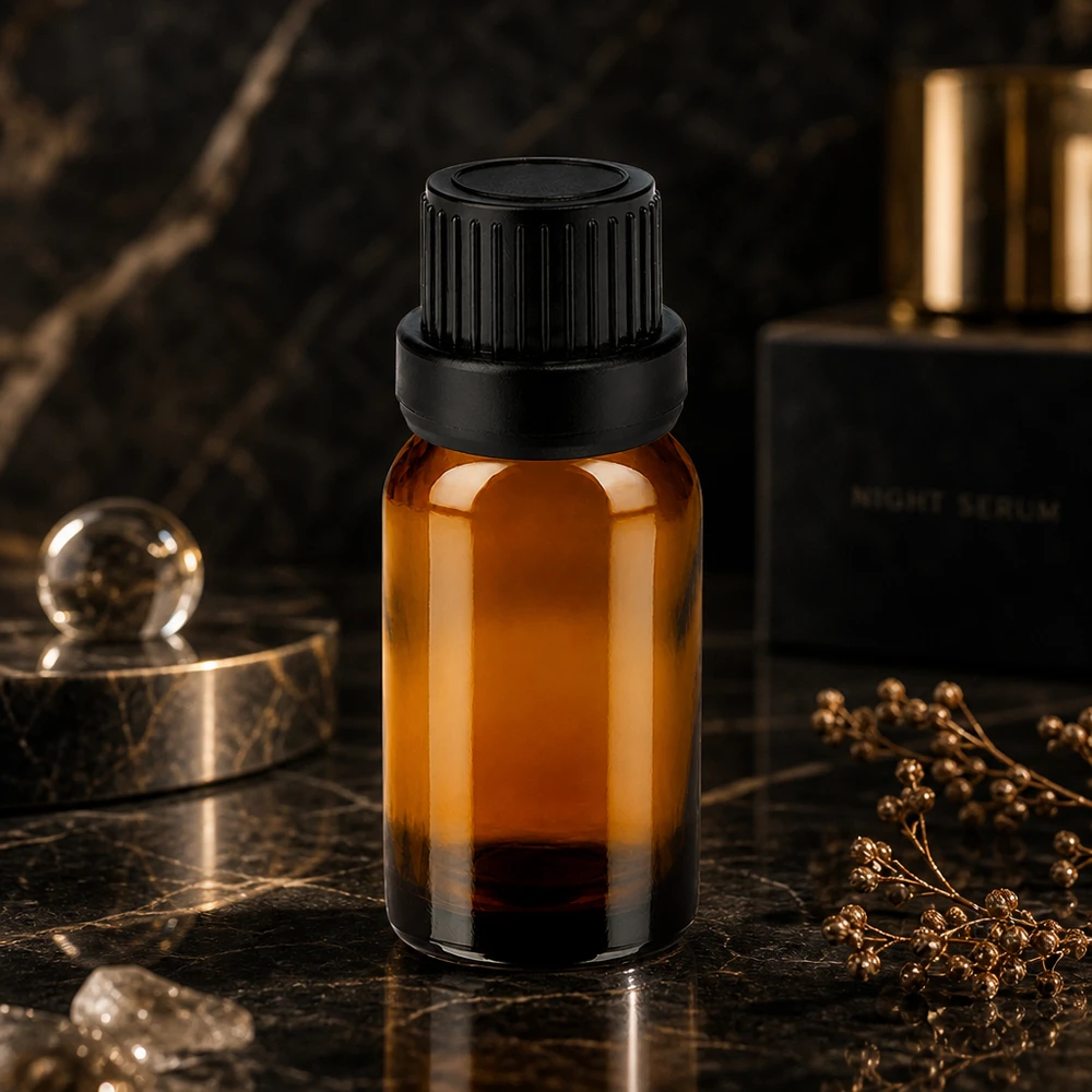 10ml BrownLine Glasflasche UT18/10 mit schwarzem Schraubverschluss für DIY Kosmetik und Mischungen