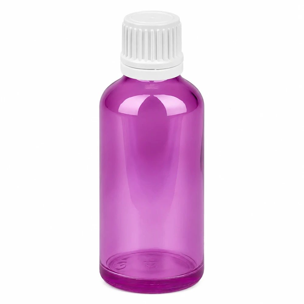50ml Flasche 11mm Schraubverschluss weiss Originalität Schraubverschlusserschluss PurpleLine UT18/50 50ml Schraubflasche in elegantem Purple Line Design für Kosmetik und Pflegeprodukte