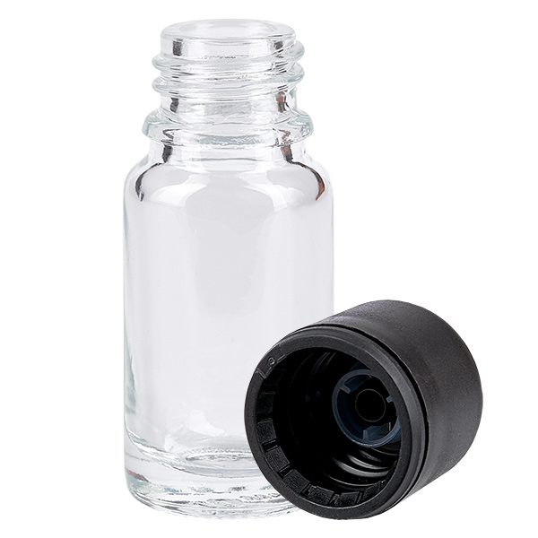 10ml Flasche 6mm Schraubverschluss schwarz Standard ClearLine UT18/10 10ml Flasche 6mm Schraubverschluss schwarz Standard ClearLine UT18/10