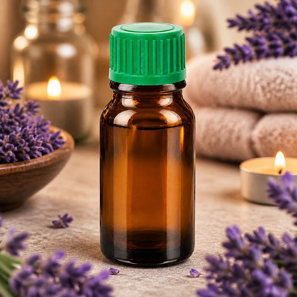 Professionelle 10ml Tropfflasche braunes Glas grüner Verschluss für Naturkosmetik