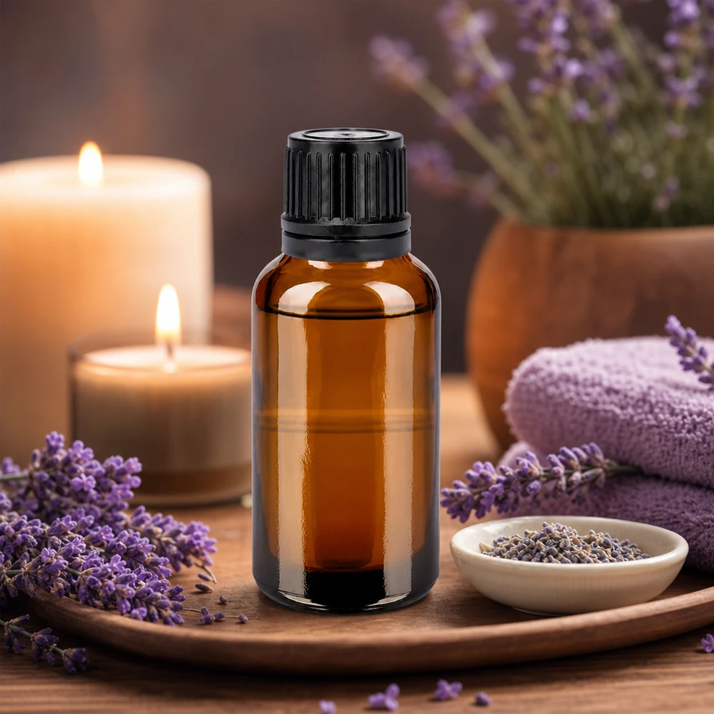 Professionelle 30ml Kosmetikflasche aus dunklem Glas für Hautpflege und Massage