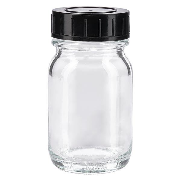 30ml Weithalsflasche Klarglas mit Schraubdeckel