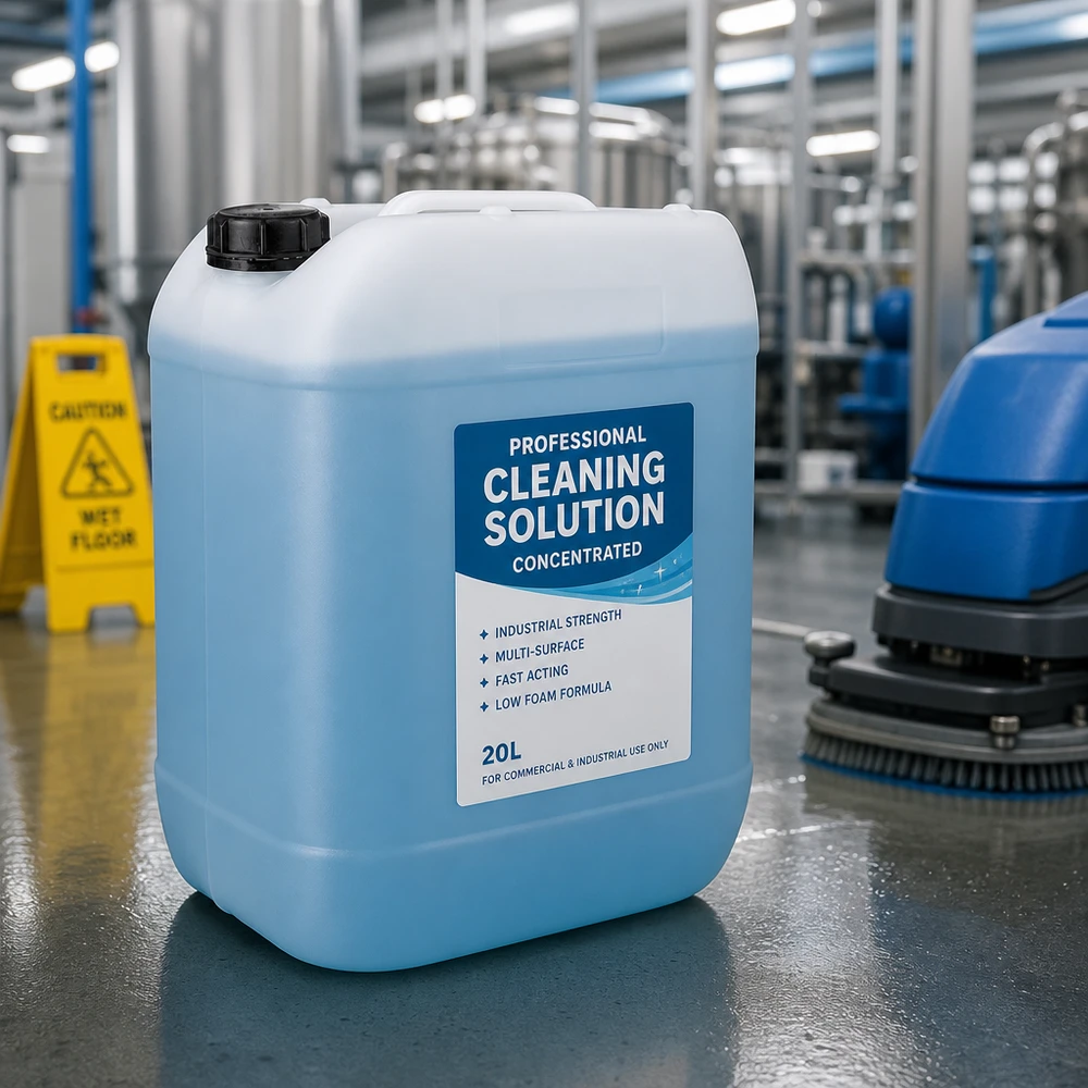 Kanister 20 Liter mit Schraubverschluss Originalitätsverschluss 20L Kanister mit Etikett für professionelle Industriereiniger und Bodenreinigung