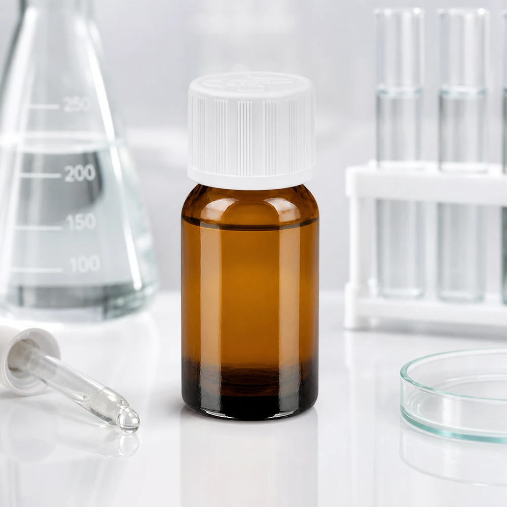 10ml Probenflasche aus lichtschützendem Braunglas mit 11mm Öffnung für Pipettierung
