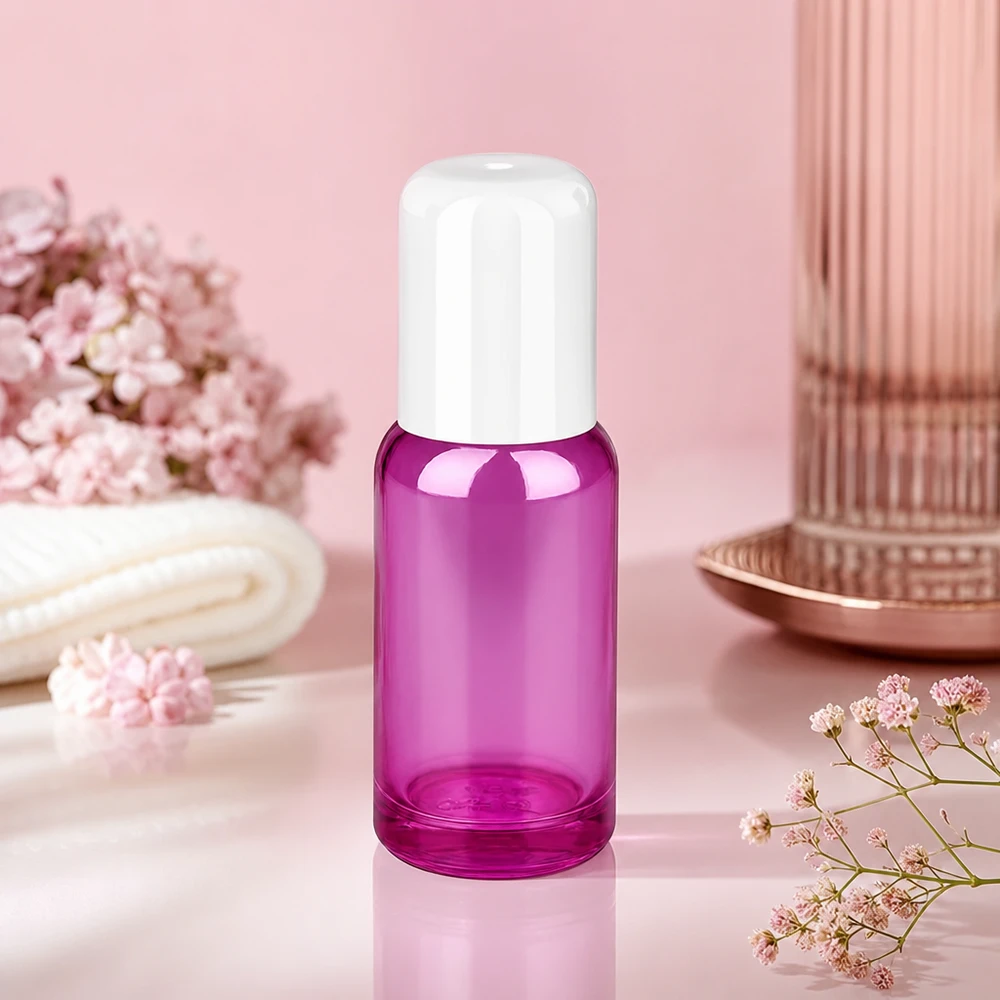 Handliche Roll-On Glasflasche 20ml mit präzisem Kugelapplikator für punktuelle Behandlungen