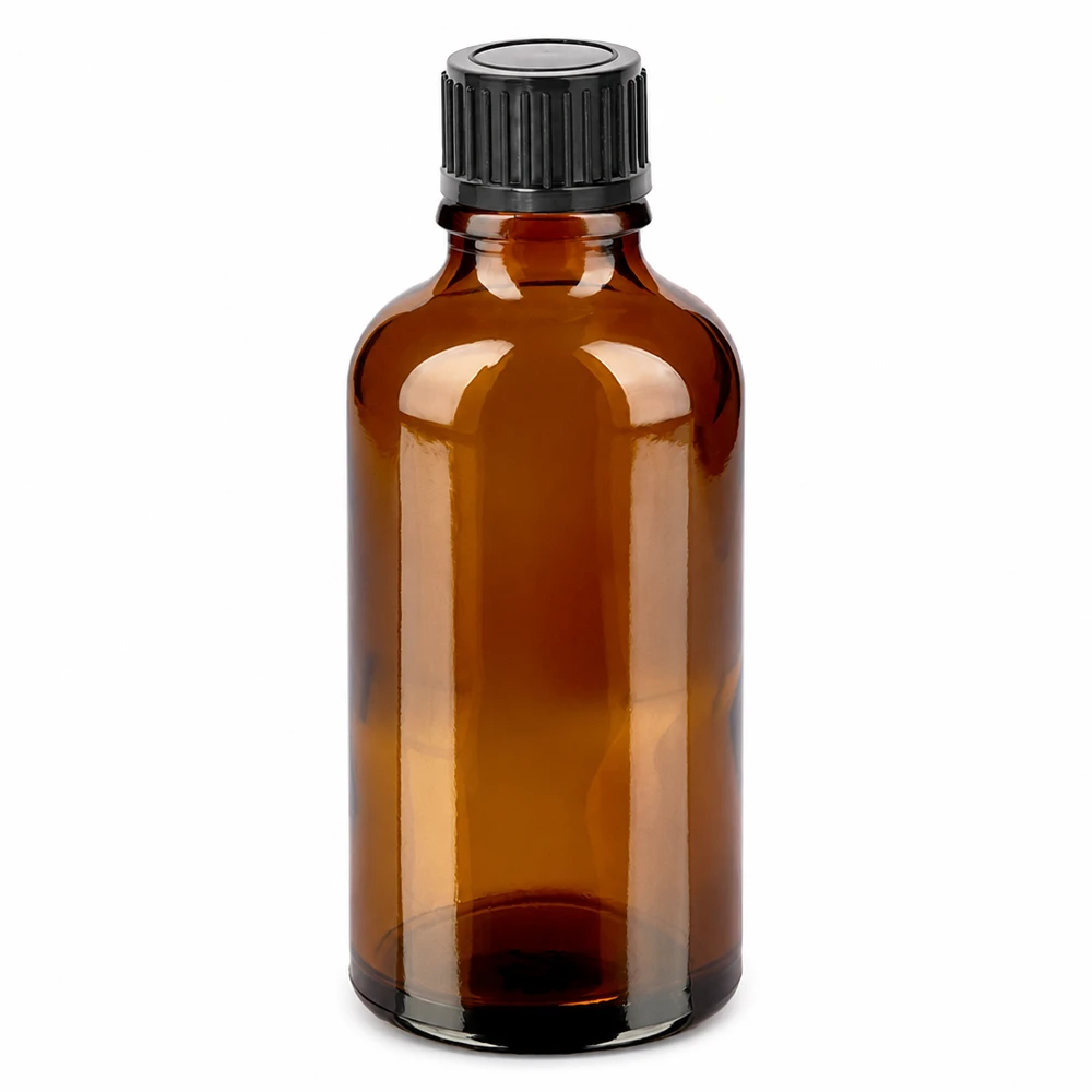 50ml Flasche 11mm Schraubverschluss schwarz Standard BrownLine UT18/50 Hochwertige 50ml Glasflasche in Braun mit robustem schwarzen Schraubdeckel UT18