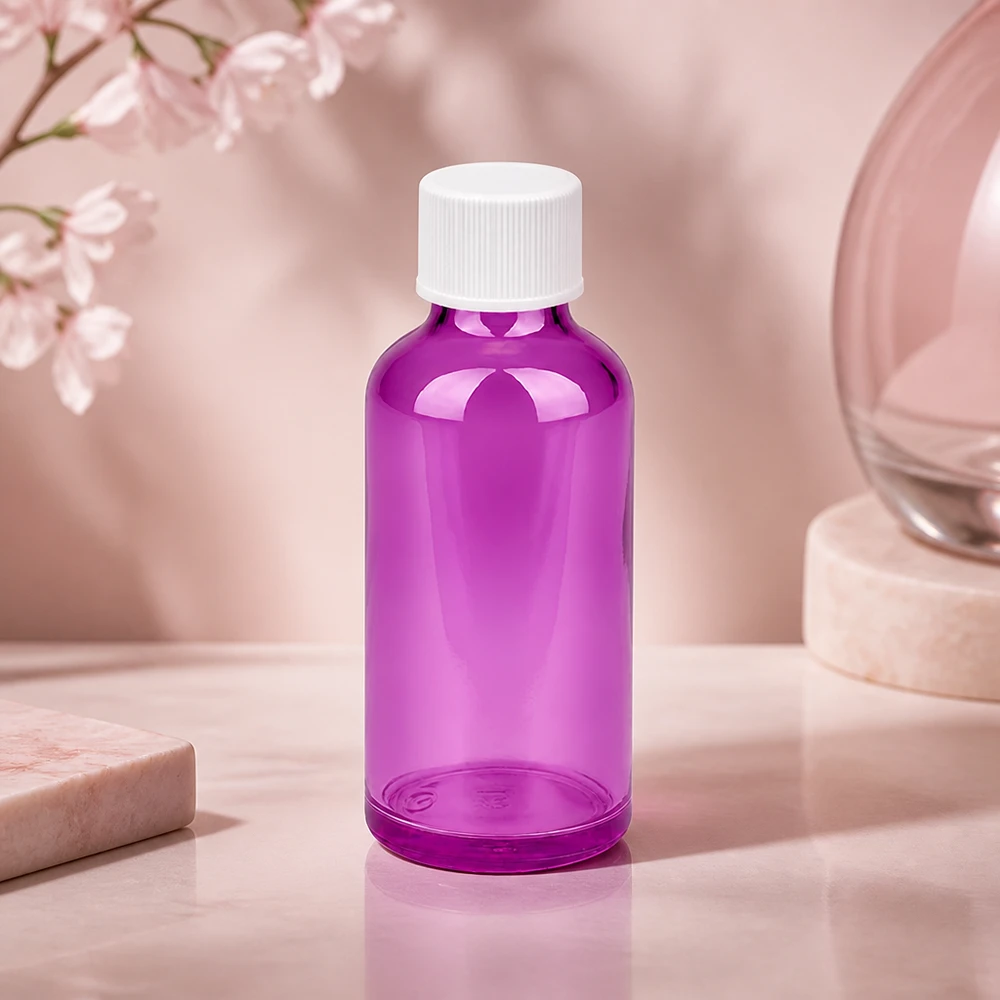 Vielseitige 50ml Glasflasche mit weißem Deckel für DIY-Kosmetik und Aromatherapie
