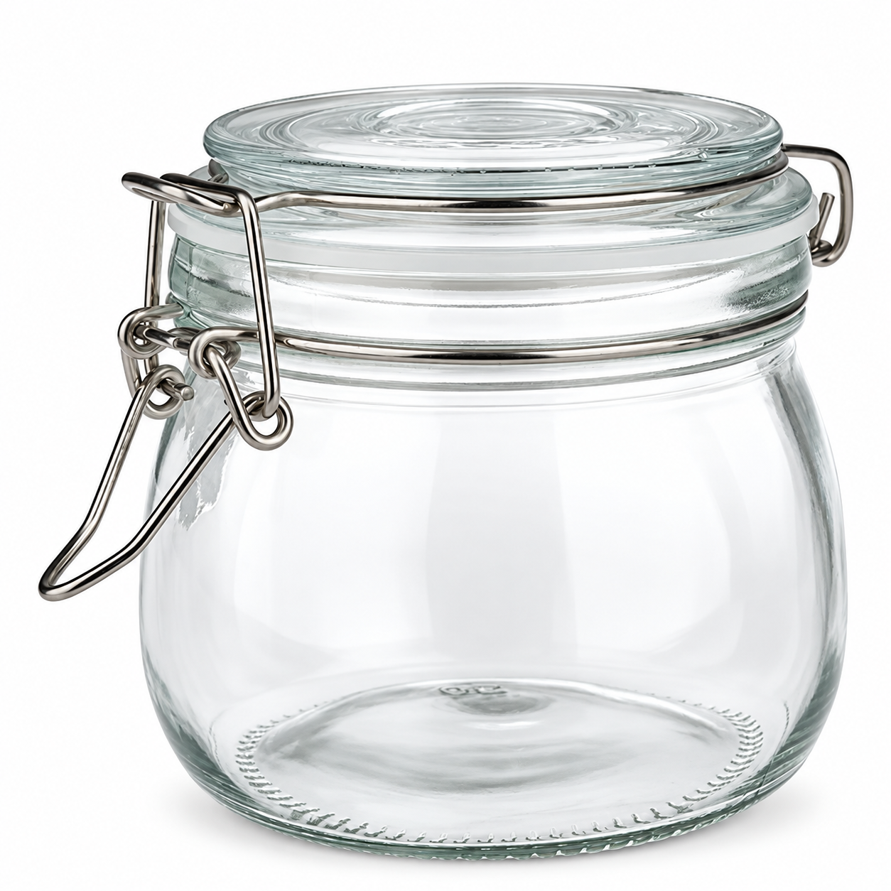 500 ml UNiTWIST Drahtbügelglas mit weißem Silikonring