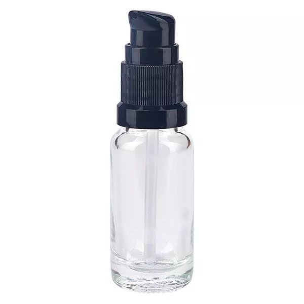 Apothekenflasche klar 10ml PumpVerschluss schwarz Standard