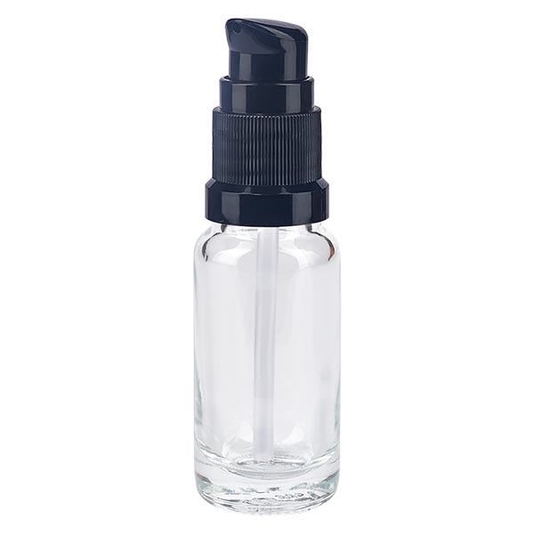 Apothekenflasche klar 10ml PumpVerschluss schwarz Standard Apothekenflasche klar 10ml PumpVerschluss schwarz Standard