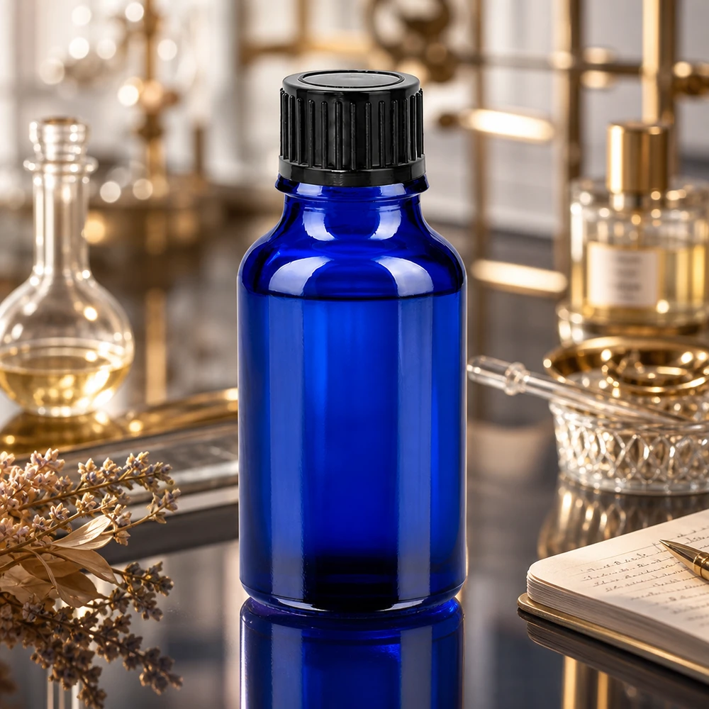 20ml Flasche 11mm Schraubverschluss schwarz Standard BlueLine UT18/20 Vielseitige 20ml Glasflasche UT18/20 für Essenzen Seren Tinkturen und andere flüssige Präparate