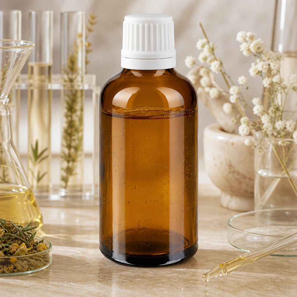 Apothekenflasche braun 50ml Schraubverschluss weiß Originalitätsverschluss 50ml Apothekerflasche dunkelbraun mit kindersicherem Weißverschluss für Tinkturen und Öle