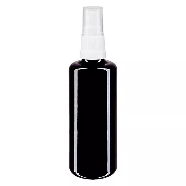 Apothekenflasche violett 100ml Sprayaufsatz weiß Apothekenflasche violett 100ml Sprayaufsatz weiß