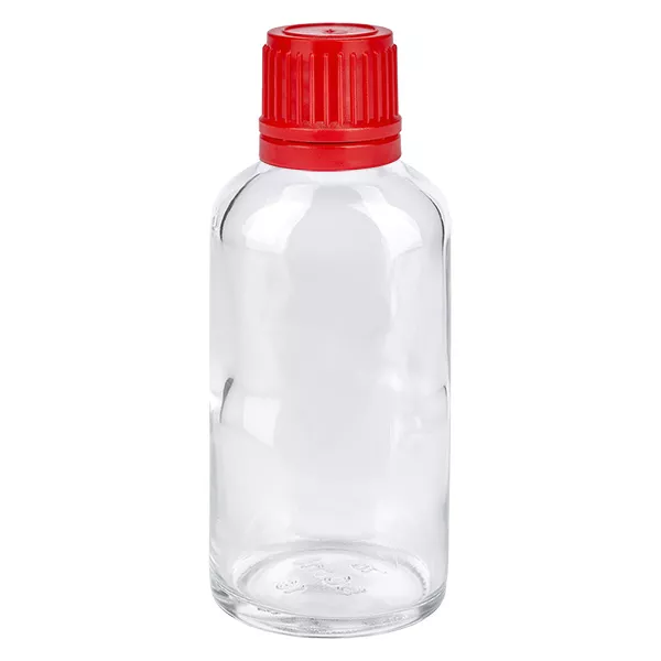 50ml Flasche 11mm Schraubverschluss rot Originalitätsverschluss ClearLine UT18/50