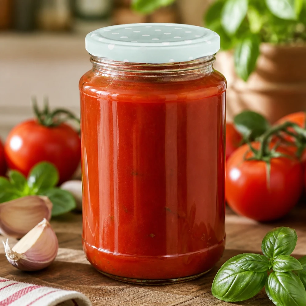 320ml UNiTWIST Rundglas mit mintfarbenem BasicSeal Deckel perfekt für Tomatensaucen und Pestos