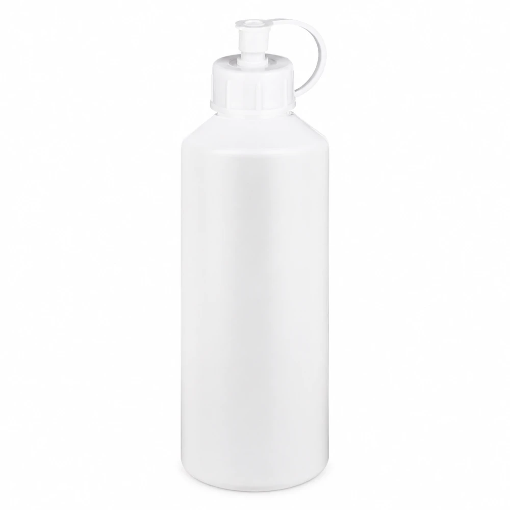 Apothekenflasche HDPE 100ml weiß mit Spritzverschluss Weiße Kunststoff-Apothekenflasche 100ml mit wiederverschließbarem Spritzverschluss