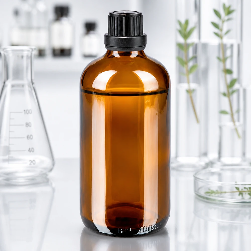 Apothekenflasche braun 100ml Tropfverschluss Premium 2mm schwarz Originalitätsverschluss Braune 100ml Glasflasche mit kindersicherem OV-Verschluss für pharmazeutische und kosmetische Anwendungen