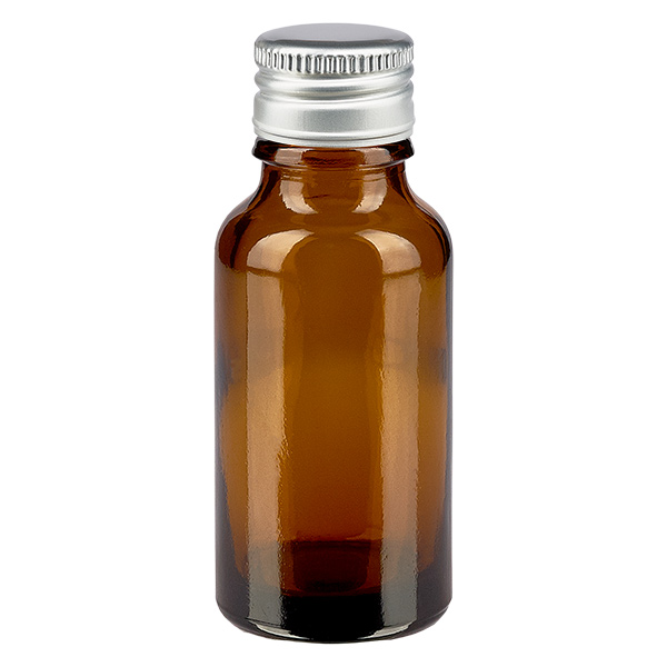 20ml Flasche 11mm Schraubverschluss Alu-Silber Standard BrownL. UT18/20