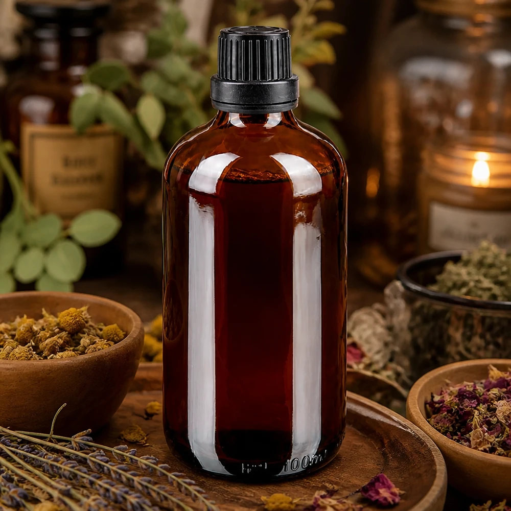 Apothekerflasche 100ml Braunglas mit OV-Verschluss für Tinkturen Hydrolate und ätherische Öle