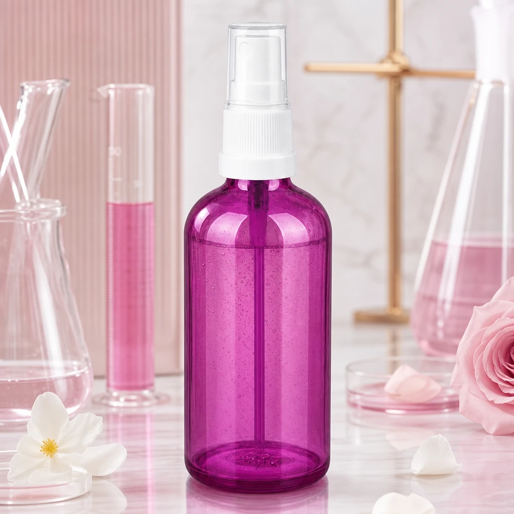 Vielseitige Sprühflasche 100ml für Gesichtswasser Parfum und Beauty Produkte lila