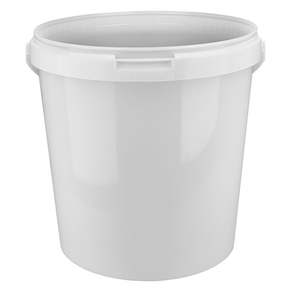 Eimer 10.7L aus weißem Kunststoff Polypropylen ohne Deckel