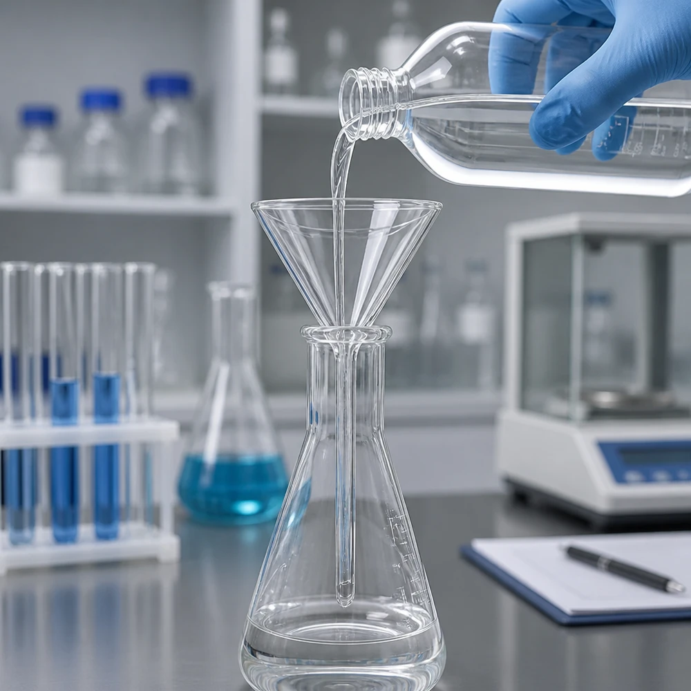 Trichter ø60mm Kalk-Soda, Winkel 60°, Kurzstil Laborqualitäts-Trichter aus Kalk-Soda-Glas mit kompaktem Design für analytische Arbeiten