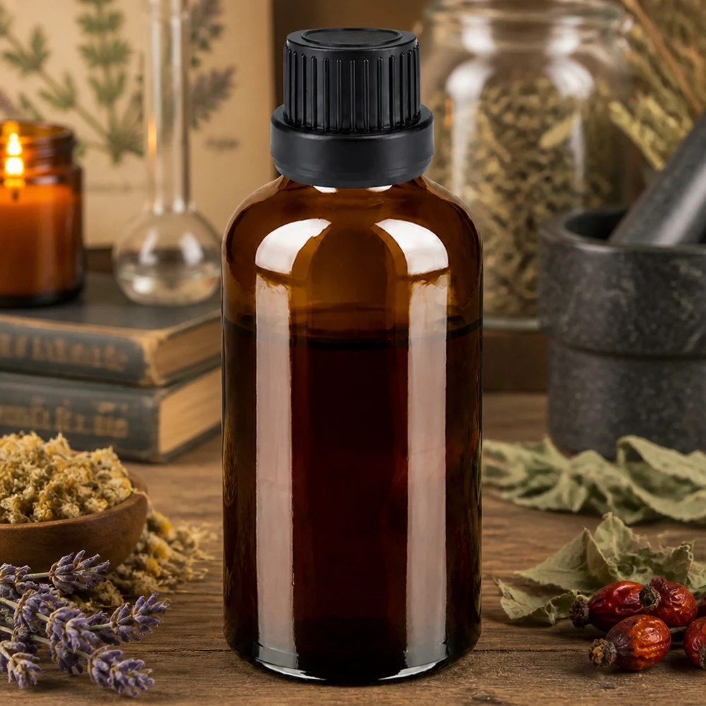 50ml Braunglasflasche mit 2mm Tropföffnung ideal für Aromatherapie und Naturkosmetik
