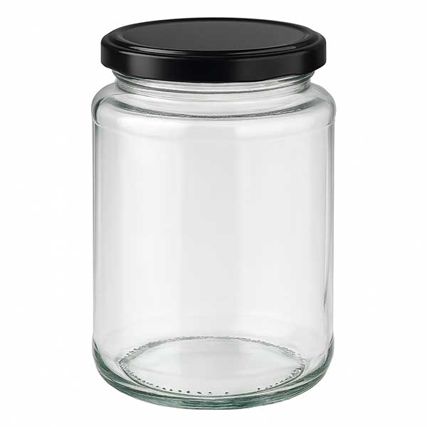 382ml Rundglas mit BasicSeal Deckel schwarz UNiTWIST