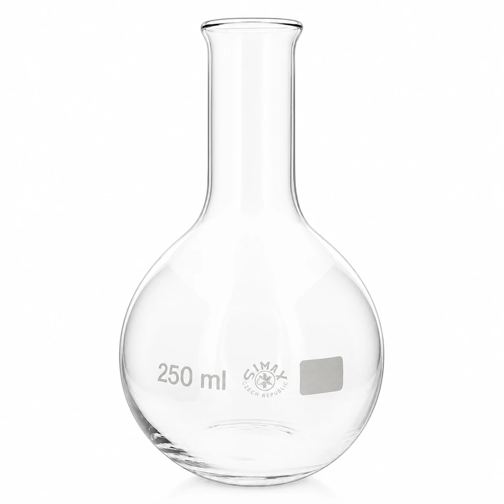 Enghalskolben 250ml Volumen ideal für Vakuumdestillation im Labor